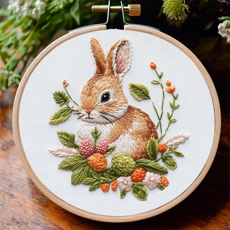 Rubbyoo Embroidery Kit -Floral Bunny | Holiday Needlework Gift  For Beginners - image 7