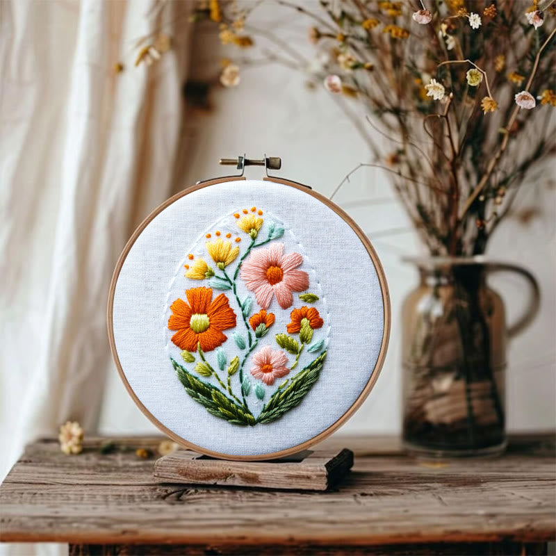 Rubbyoo Embroidery Kit -Floral Egg | Holiday Needlework Gift  For Beginners - image 1