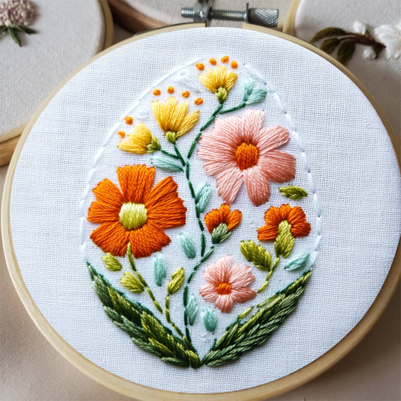 Rubbyoo Embroidery Kit -Floral Egg | Holiday Needlework Gift  For Beginners - image 3
