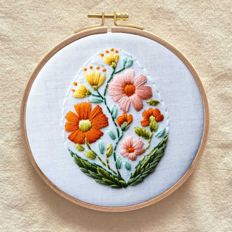 Rubbyoo Embroidery Kit -Floral Egg | Holiday Needlework Gift  For Beginners - image 8