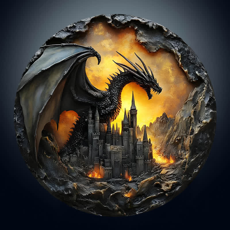 3D Vision Fire Dragon - Wooden Jigsaw Puzzle - image 0