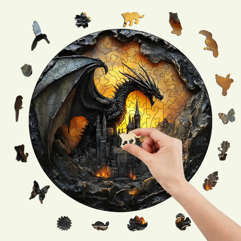 3D Vision Fire Dragon - Wooden Jigsaw Puzzle - image 5