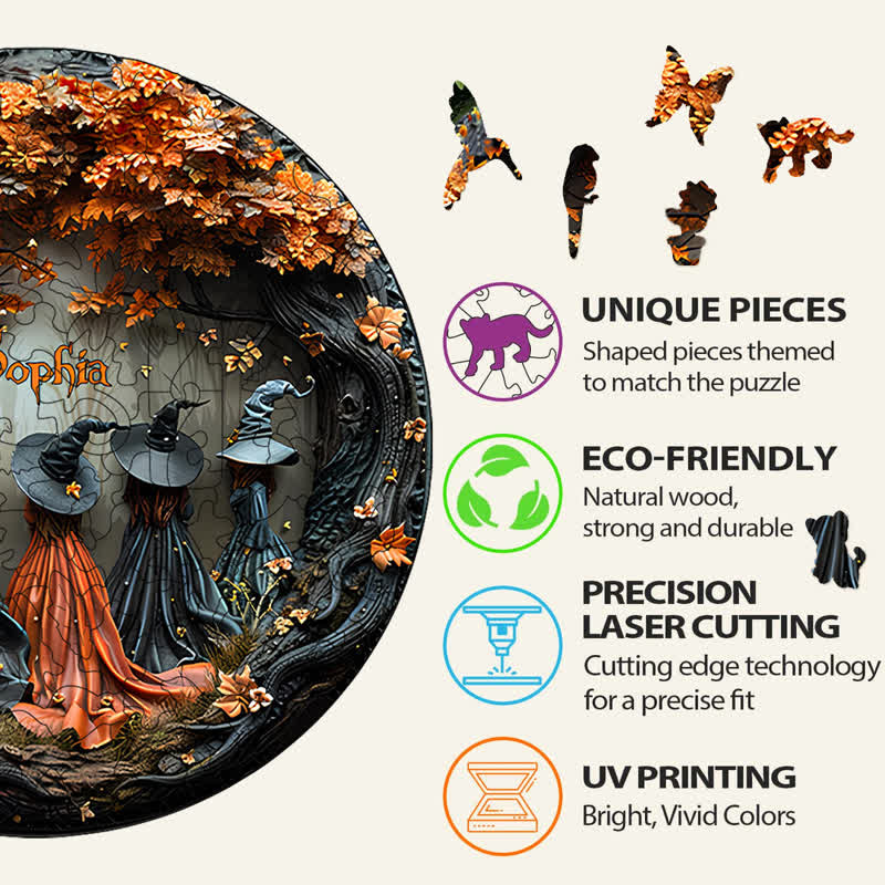 3D Vision Witch Plaque - Wooden Jigsaw Puzzle - image 5