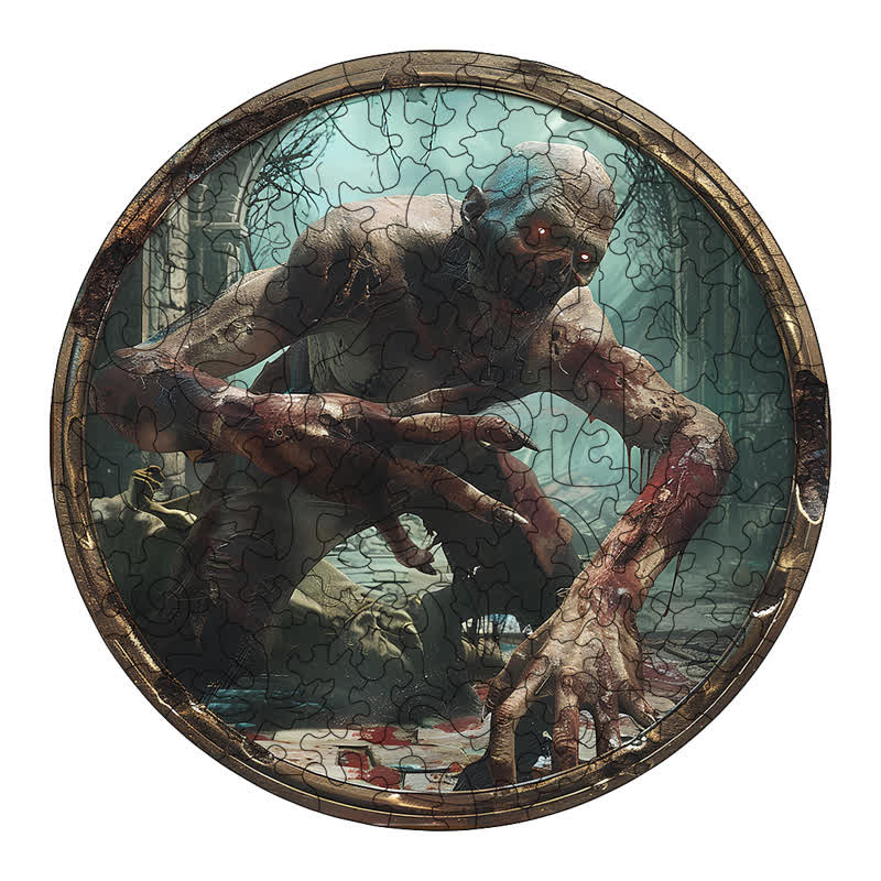 3D Vision Ghouls and Ghasts - Wooden Jigsaw Puzzle - A3 - Wooden Gift Packaging - image 1