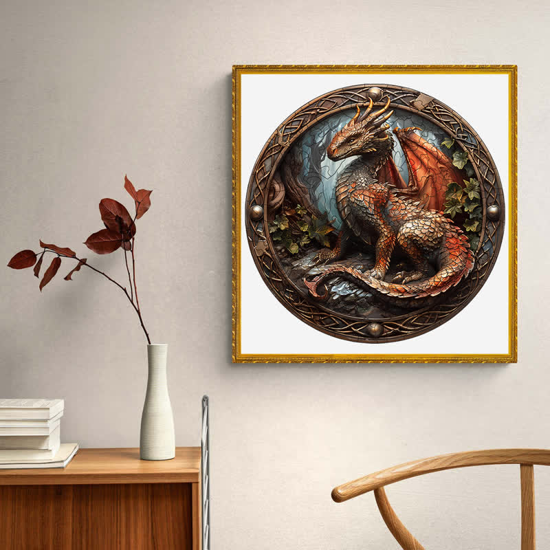 3D Ancient Red Dragon - Wooden Jigsaw Puzzle - image 6