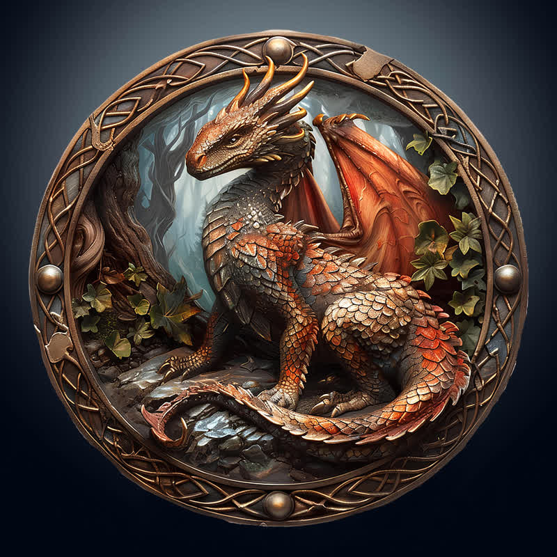 3D Ancient Red Dragon - Wooden Jigsaw Puzzle - image 0