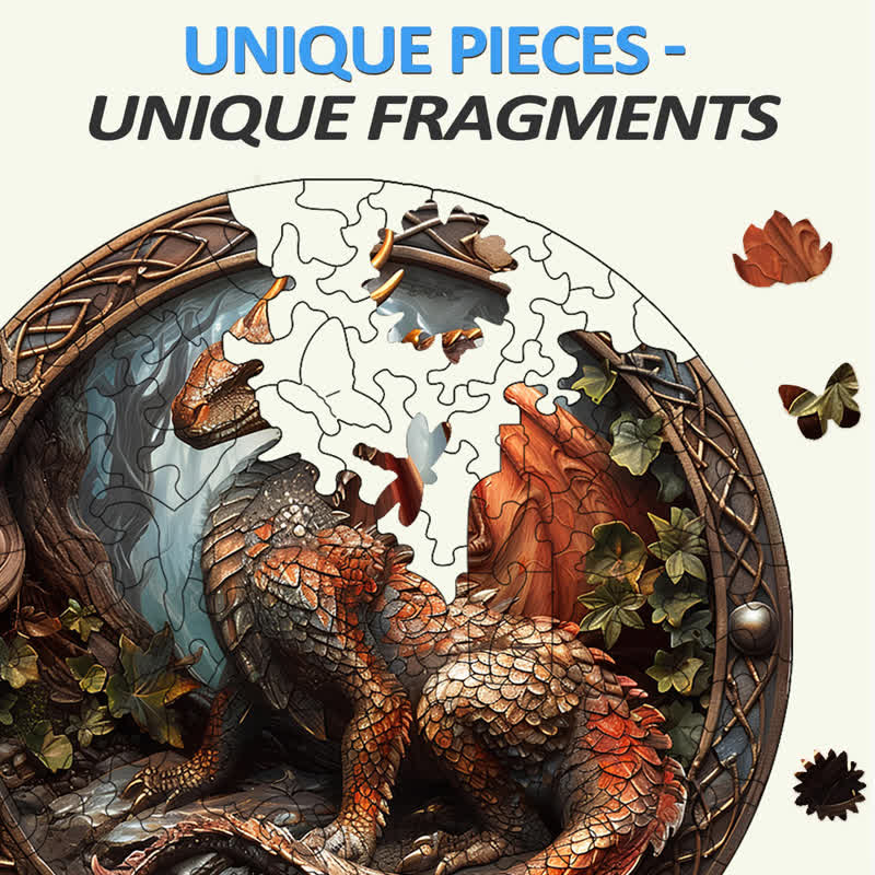 3D Ancient Red Dragon - Wooden Jigsaw Puzzle - image 8