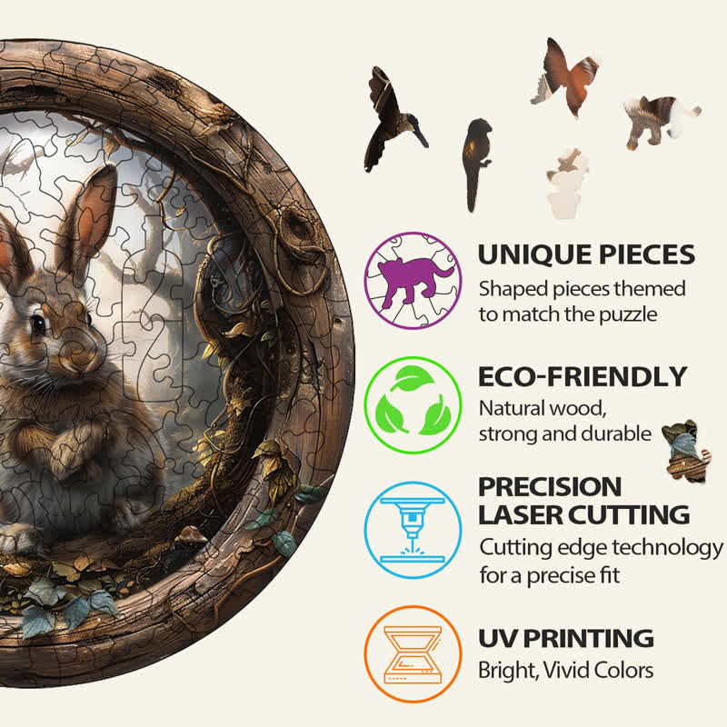 3D Vision Whimsical Worlds Animal Fantasy - Wooden Jigsaw Puzzle - image 3