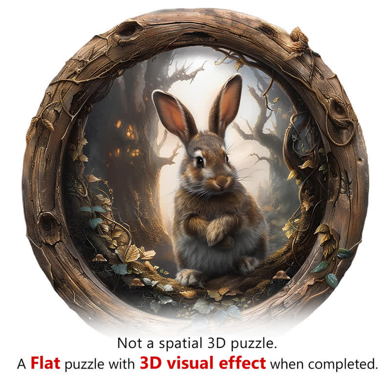 3D Vision Whimsical Worlds Animal Fantasy - Wooden Jigsaw Puzzle - image 2