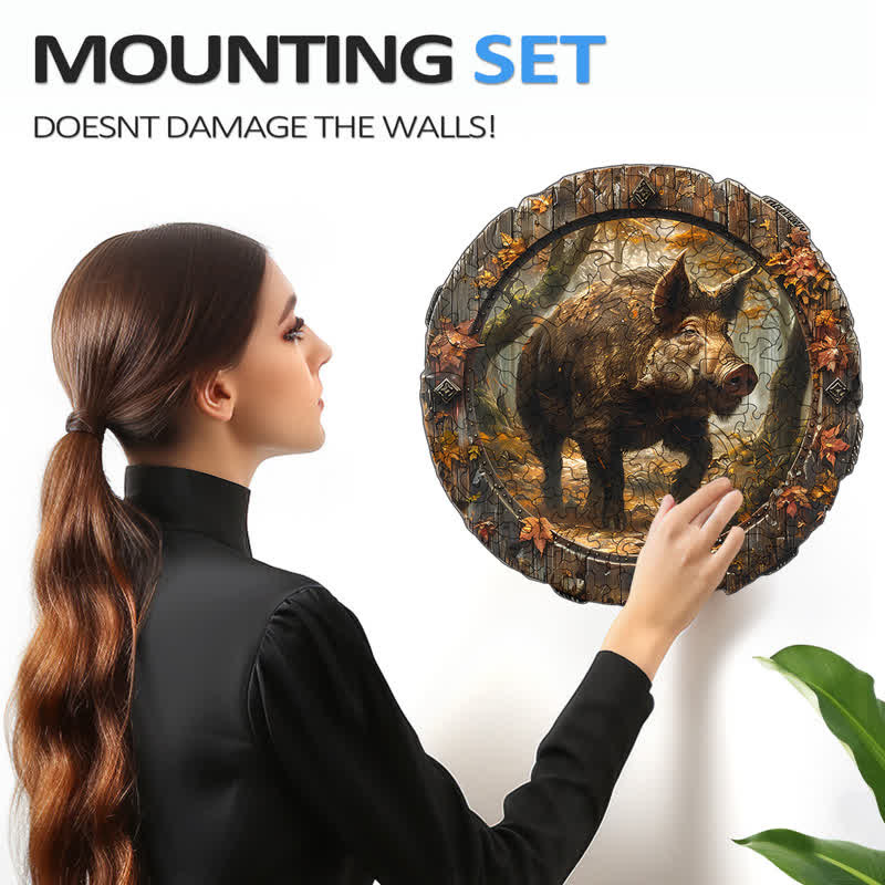 3D Vision Wild Boar  - Wooden Jigsaw Puzzle - image 8