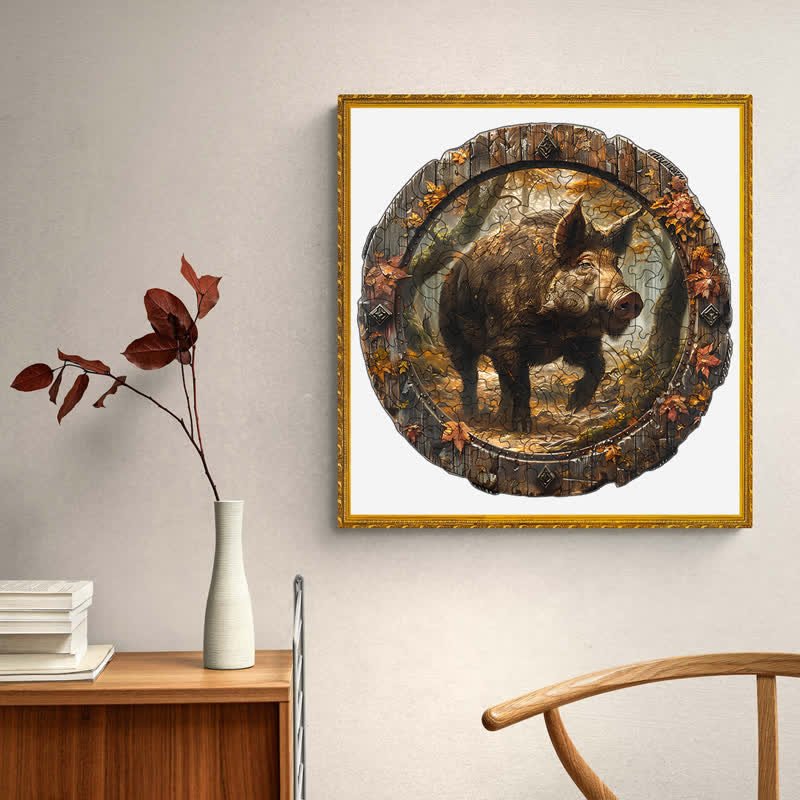 3D Vision Wild Boar  - Wooden Jigsaw Puzzle - image 7