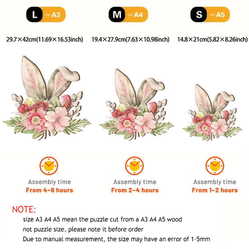 Easter Bunny Ear - Wooden Jigsaw Puzzle - image 3