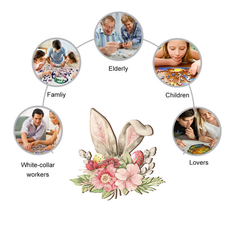 Easter Bunny Ear - Wooden Jigsaw Puzzle - image 5