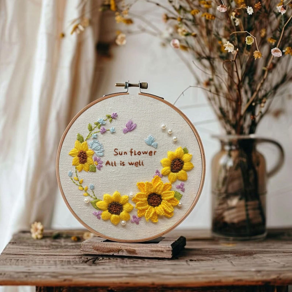 Rubbyoo Embroidery Kit - Cross Stitch Kits with Flower Stamped Patterns | Needlework Gift  For Women - image 1