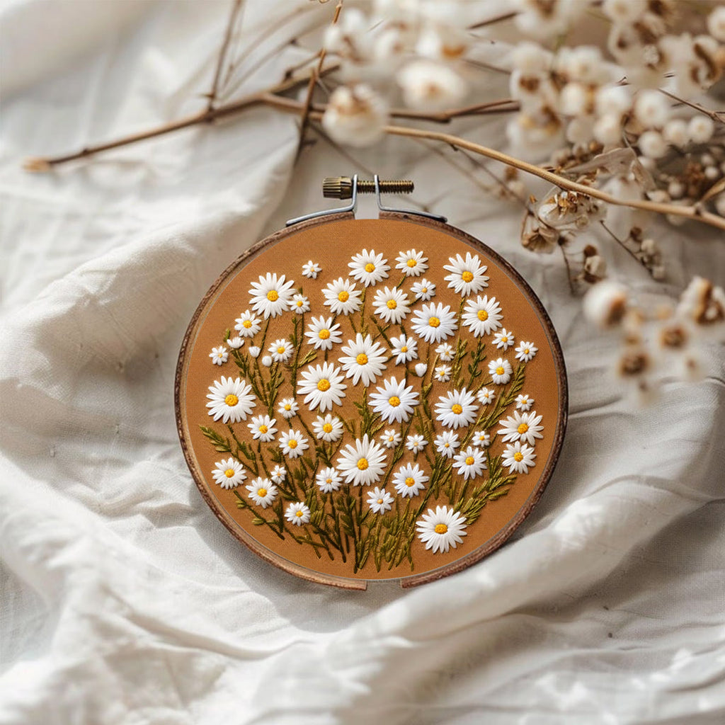 Rubbyoo Embroidery Kit - Daisies Meadow  | Handmade Kit For Beginners - image 4