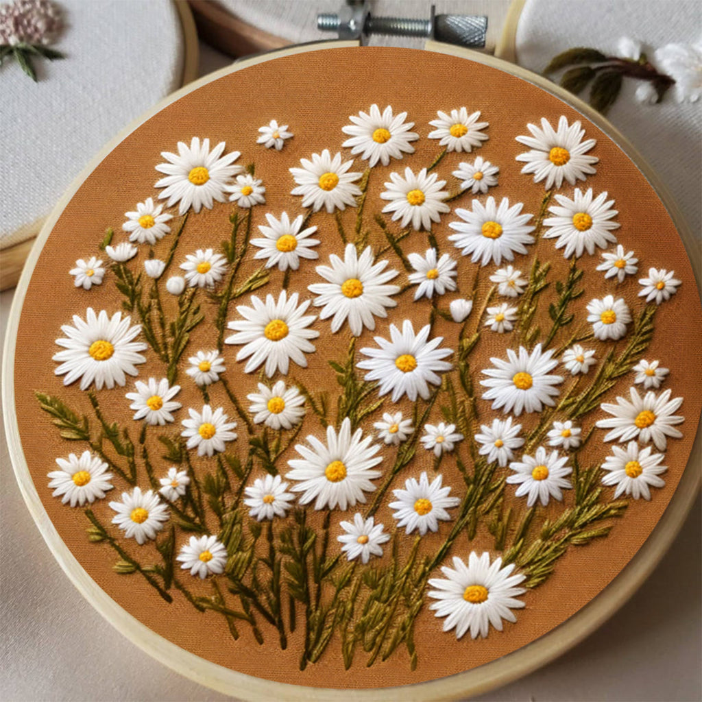 Rubbyoo Embroidery Kit - Daisies Meadow  | Handmade Kit For Beginners - image 6