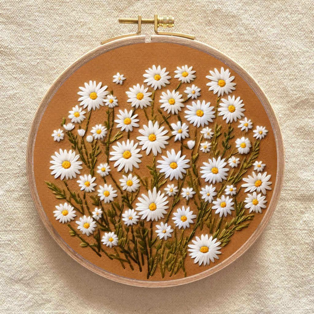 Rubbyoo Embroidery Kit - Daisies Meadow  | Handmade Kit For Beginners - image 7