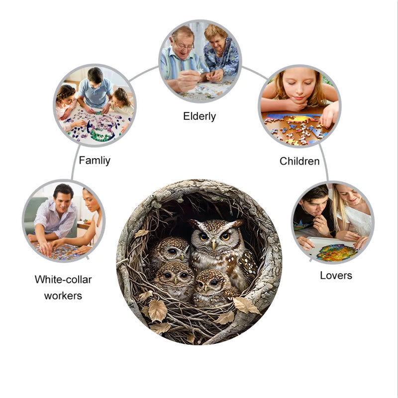 3D Vision Owl Family - Wooden Jigsaw Puzzle - image 7