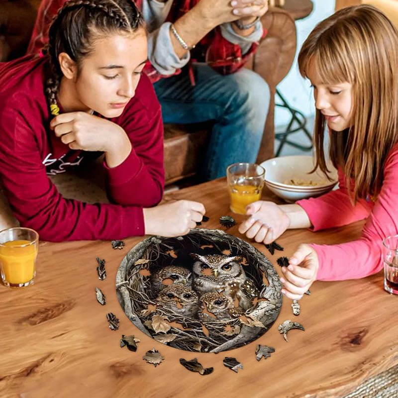 3D Vision Owl Family - Wooden Jigsaw Puzzle - image 6