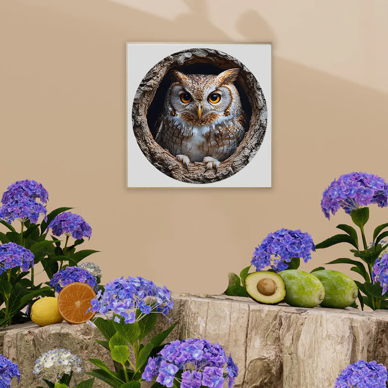 3D Vision Owl Nestled Within Tree - Wooden Jigsaw Puzzle - image 5