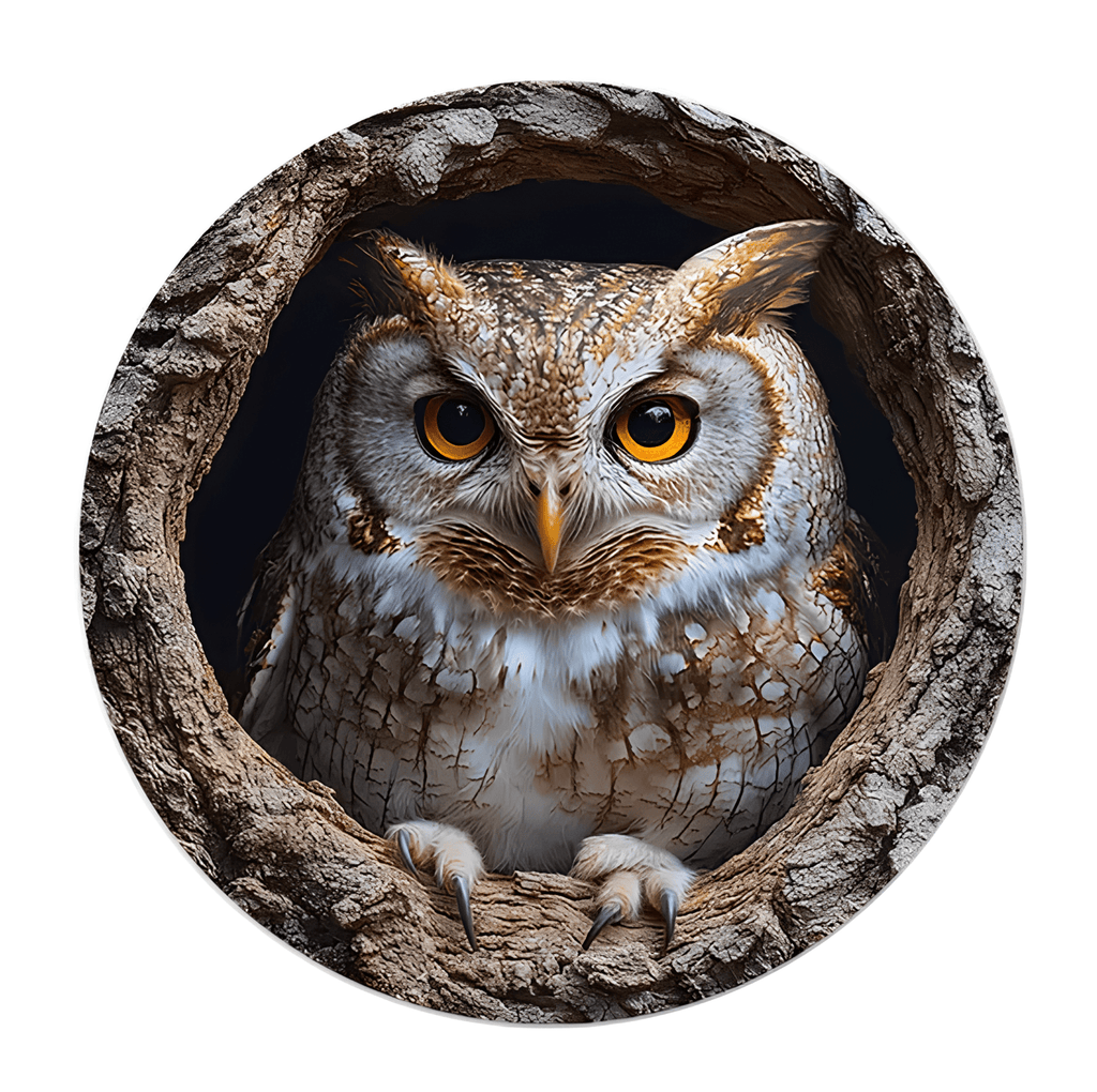 3D Vision Owl Nestled Within Tree - Wooden Jigsaw Puzzle - A3 - Wooden Gift Packaging - image 0