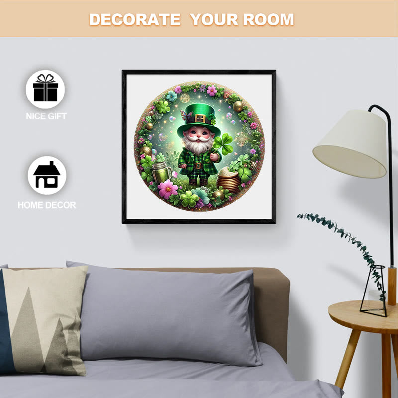 3D Vision St. Patrick's Day Gnome - Wooden Jigsaw Puzzle - image 3