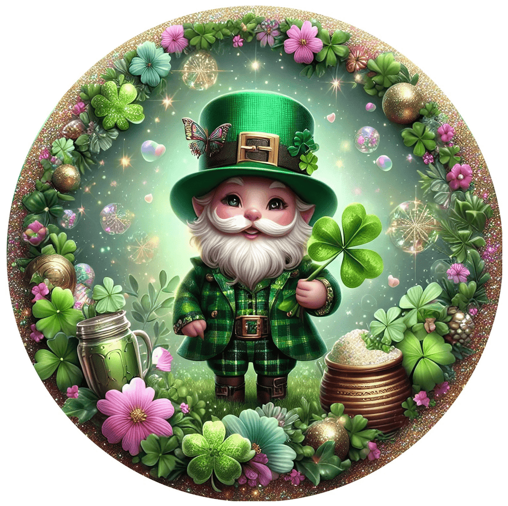 3D Vision St. Patrick's Day Gnome - Wooden Jigsaw Puzzle - A3 - Wooden Gift Packaging - image 0