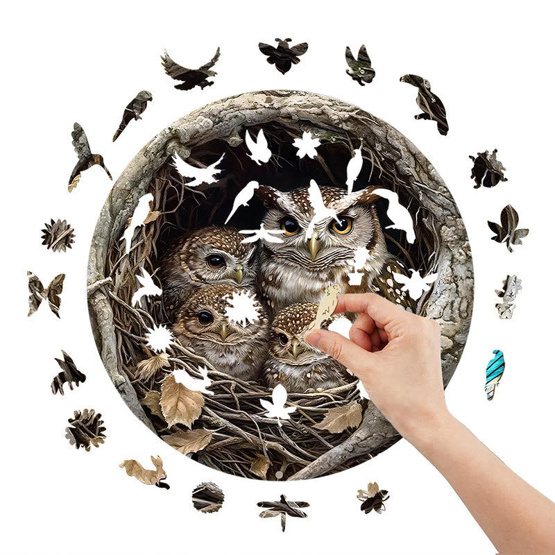 3D Vision Owl Family - Wooden Jigsaw Puzzle - image 2