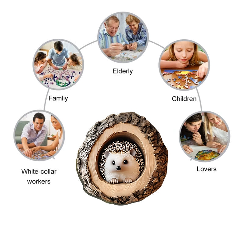 3D Vision Hedgehog - Wooden Jigsaw Puzzle - image 7