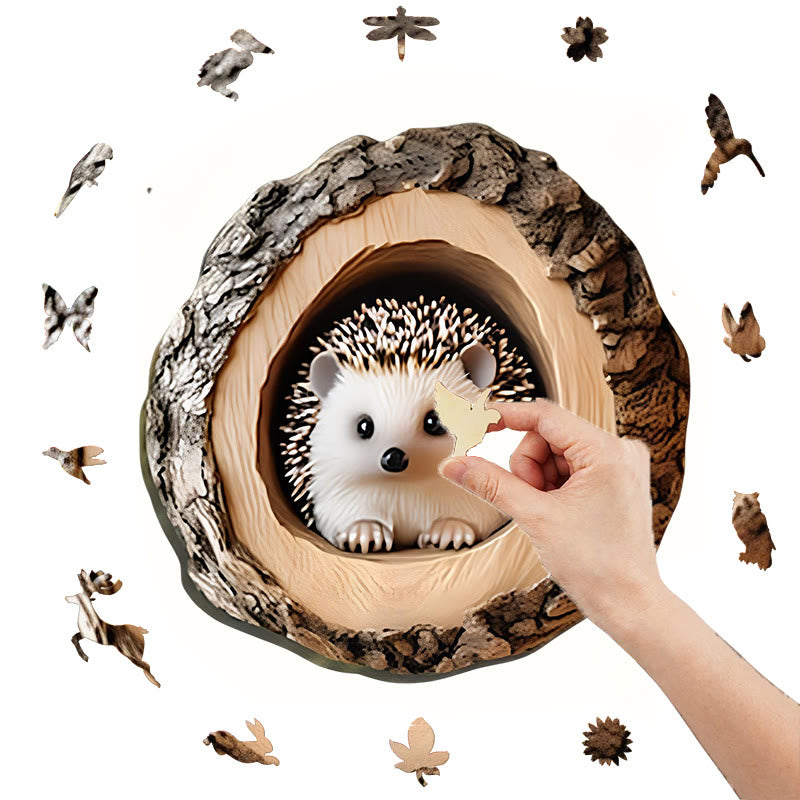 3D Vision Hedgehog - Wooden Jigsaw Puzzle - image 2