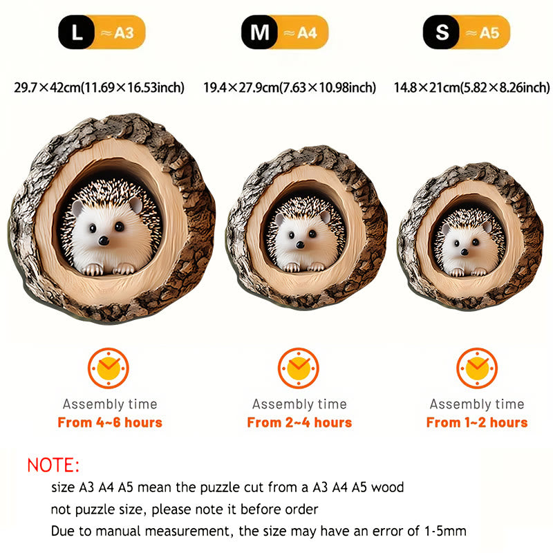 3D Vision Hedgehog - Wooden Jigsaw Puzzle - image 8