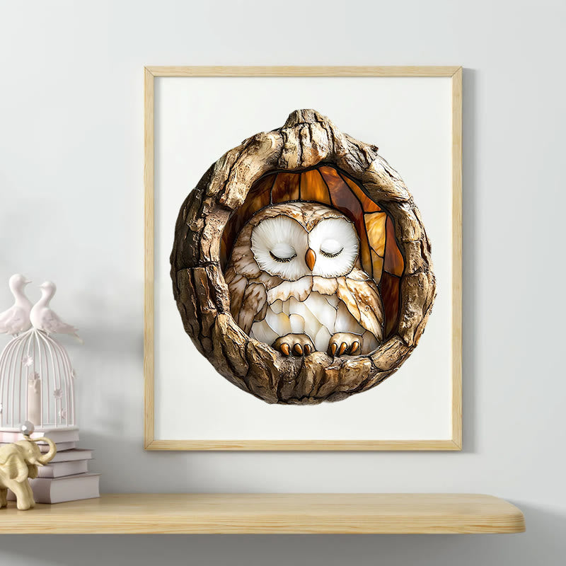 3D Vision Sleeping Owl - Wooden Jigsaw Puzzle - image 5