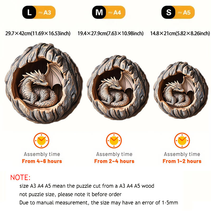 3D Vision Dragon of Guarding Nest - Wooden Jigsaw Puzzle - image 8