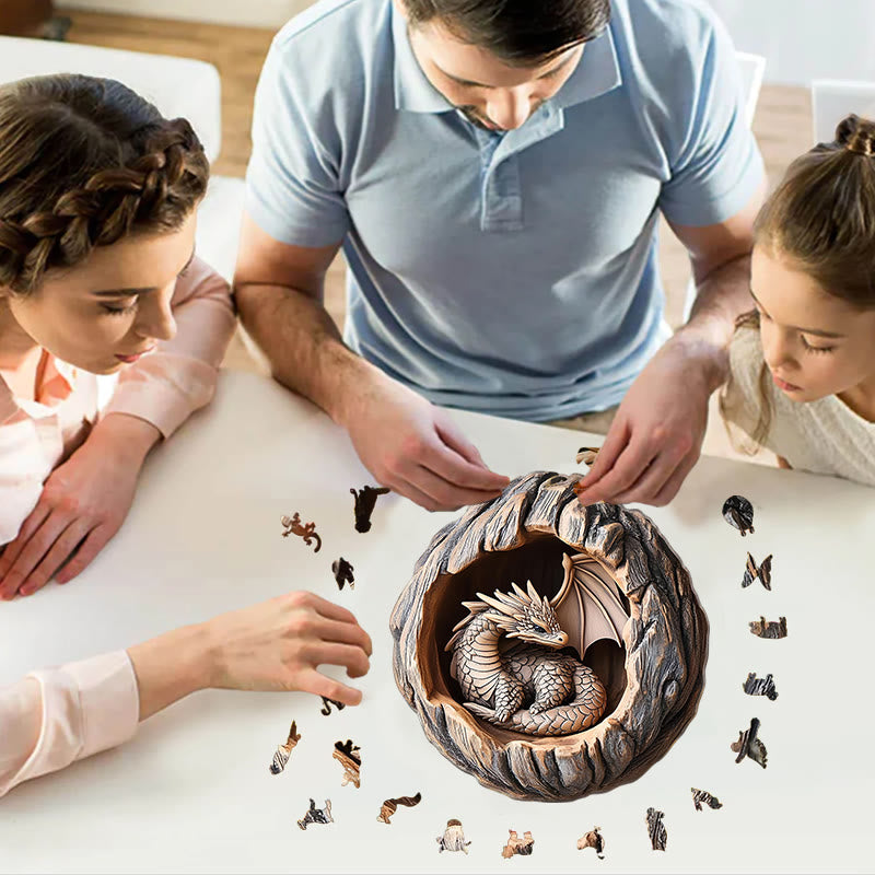 3D Vision Dragon of Guarding Nest - Wooden Jigsaw Puzzle - image 6