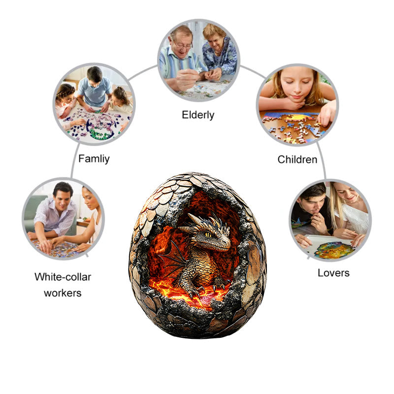 3D Vision Fiery Dragon - Wooden Jigsaw Puzzle - image 7