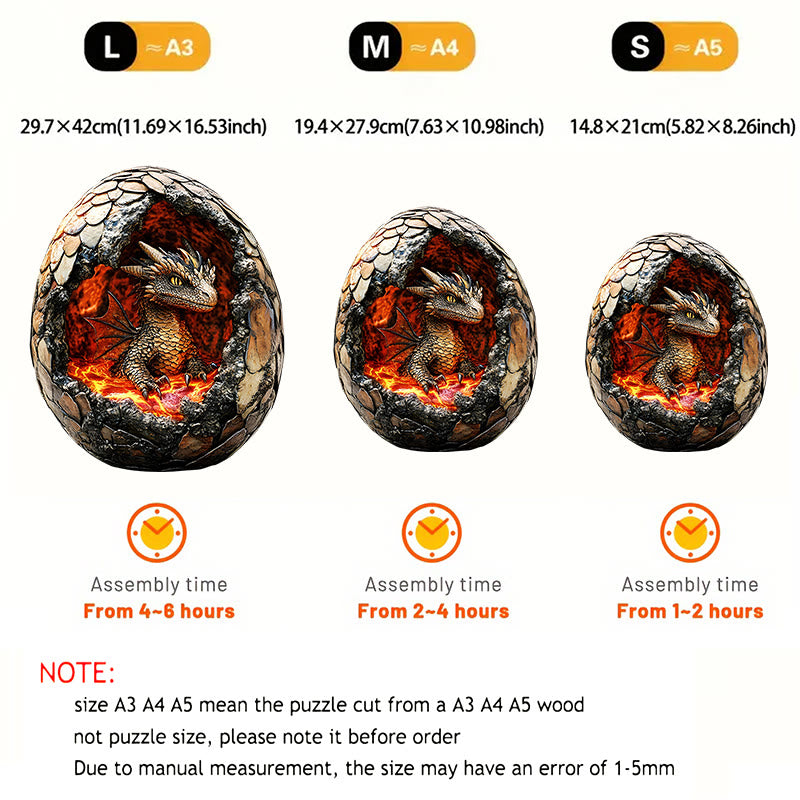 3D Vision Fiery Dragon - Wooden Jigsaw Puzzle - image 8