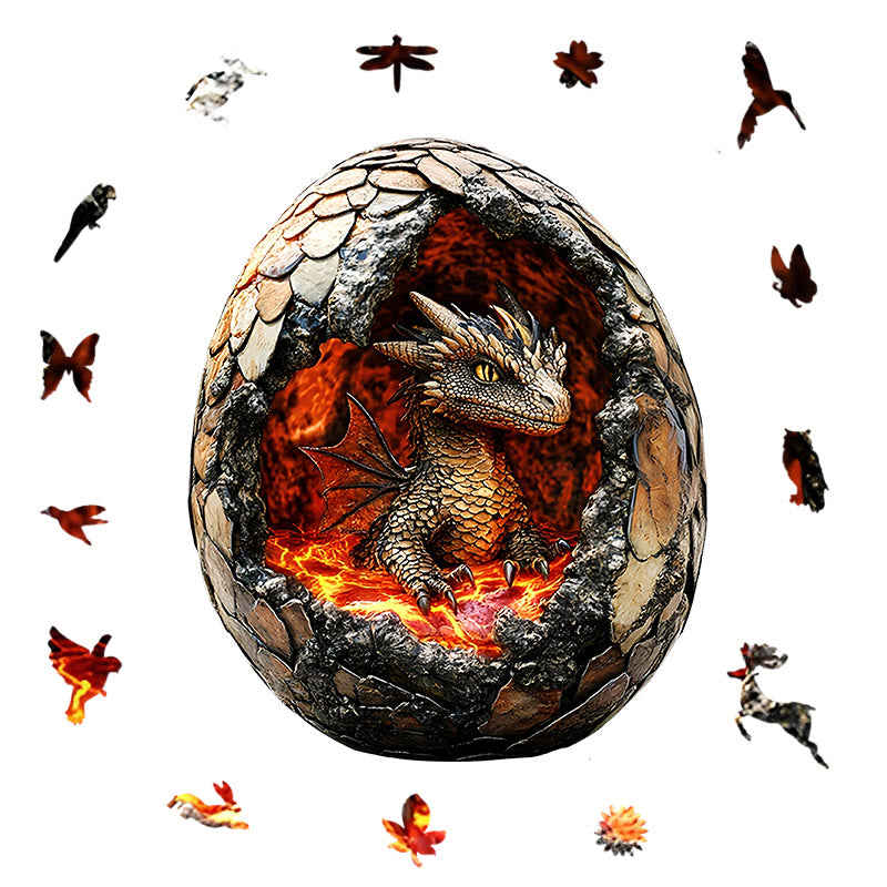 3D Vision Fiery Dragon - Wooden Jigsaw Puzzle - image 1