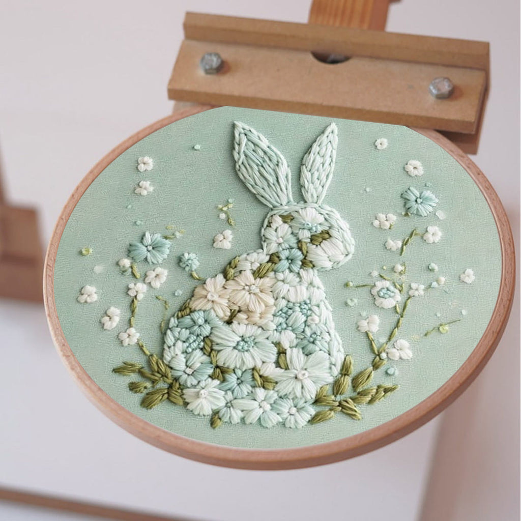 Rubbyoo Embroidery Kit - Bunny With Floral | Hand Stitch Gift  - image 8