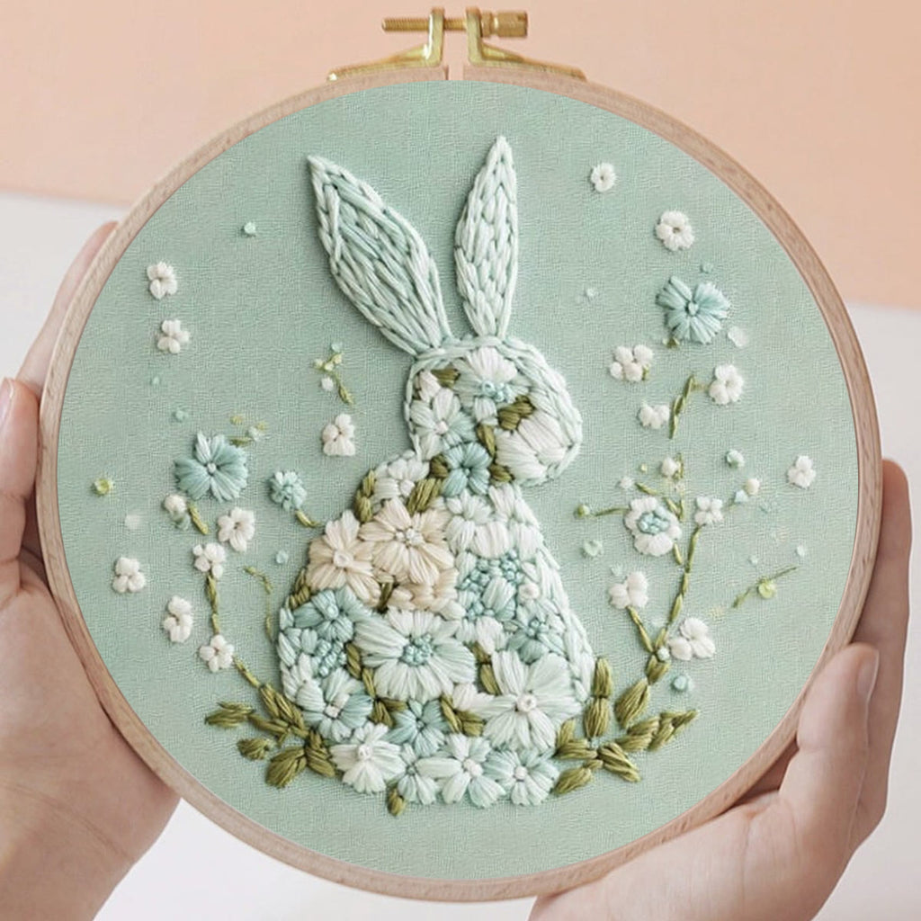 Rubbyoo Embroidery Kit - Bunny With Floral | Hand Stitch Gift  - image 9