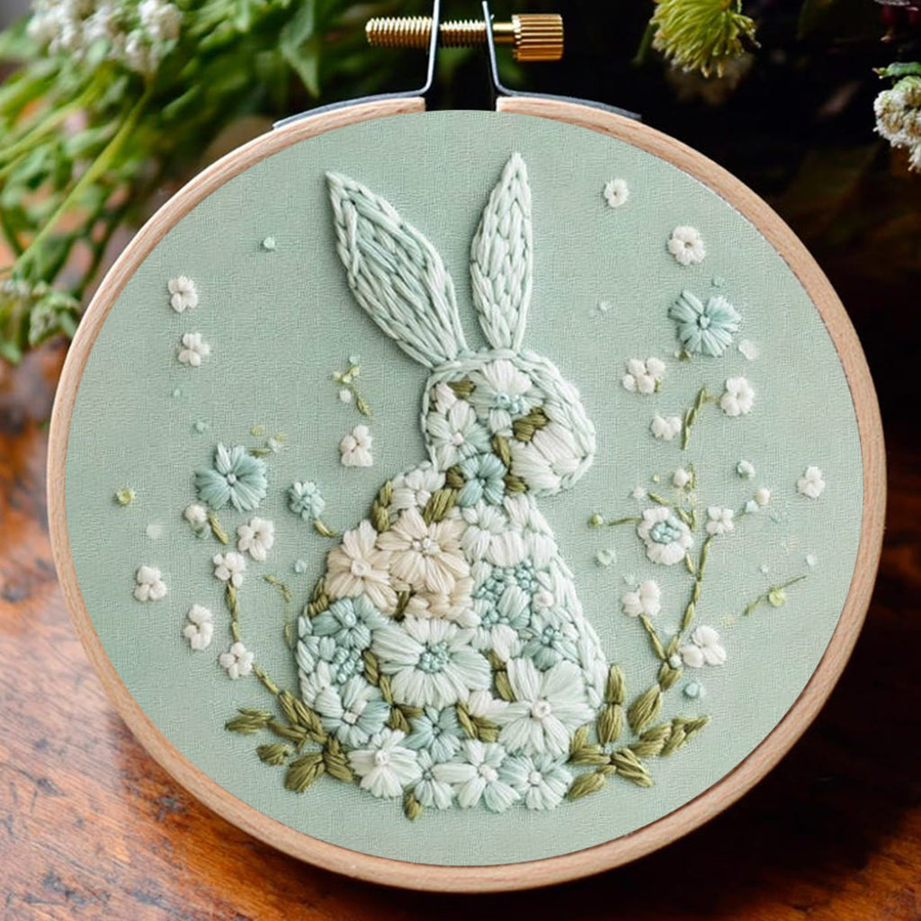 Rubbyoo Embroidery Kit - Bunny With Floral | Hand Stitch Gift  - image 7