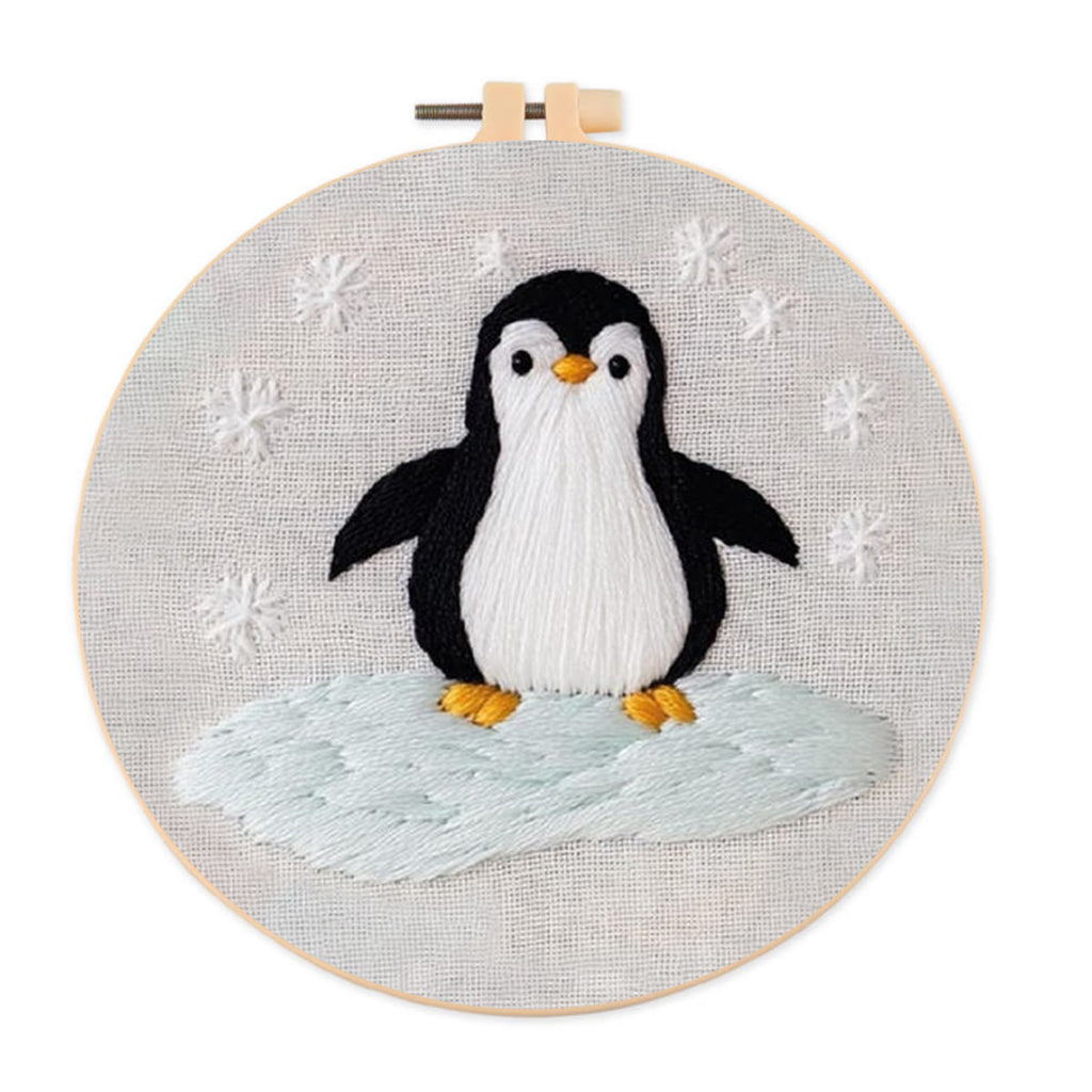 Rubbyoo Embroidery Kit - Cute Penguin | DIY Craft Gift  - 20*20cm - image 0