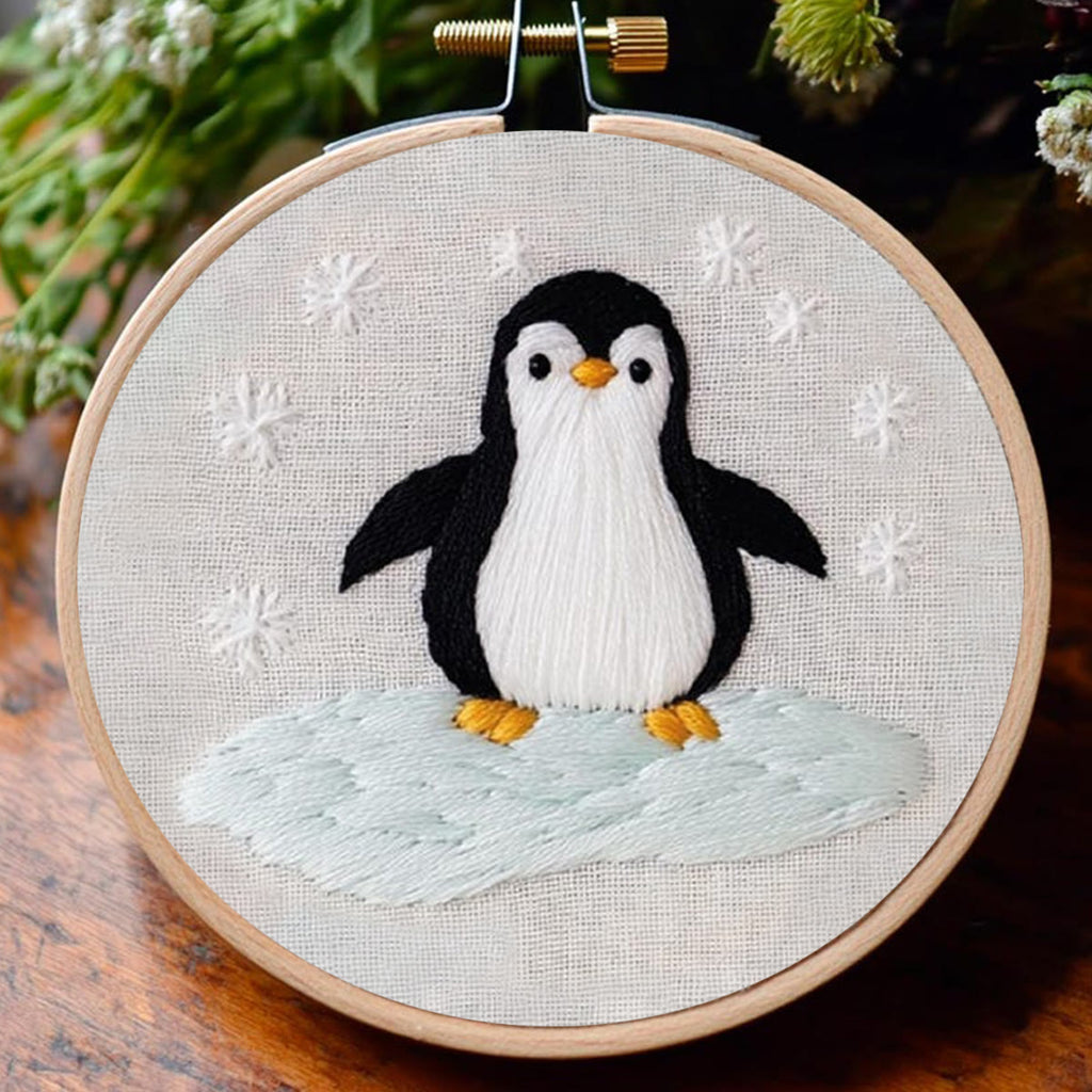 Rubbyoo Embroidery Kit - Cute Penguin | DIY Craft Gift  - image 1