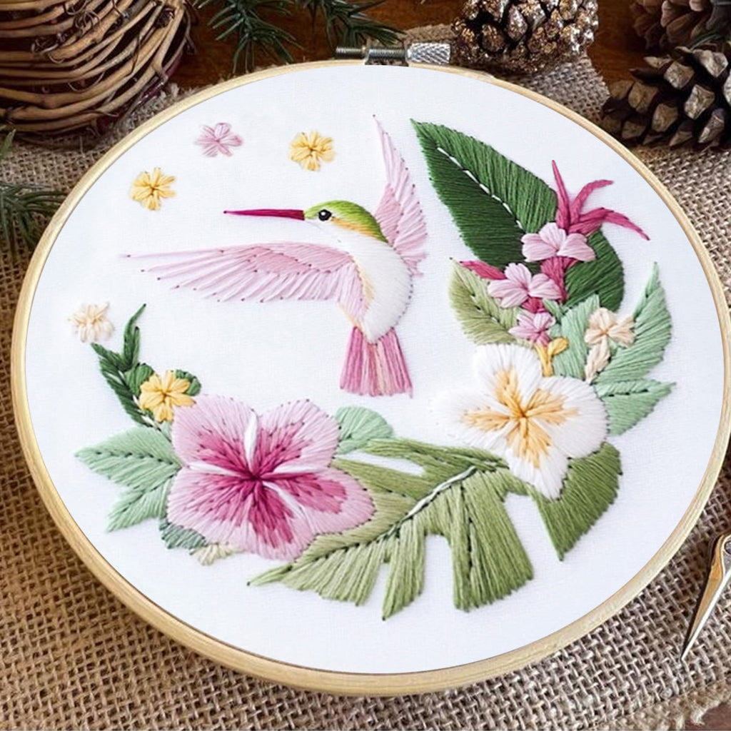 Rubbyoo Embroidery Kit - Spring Hummingbird |  Handmade Craft Gift - image 5