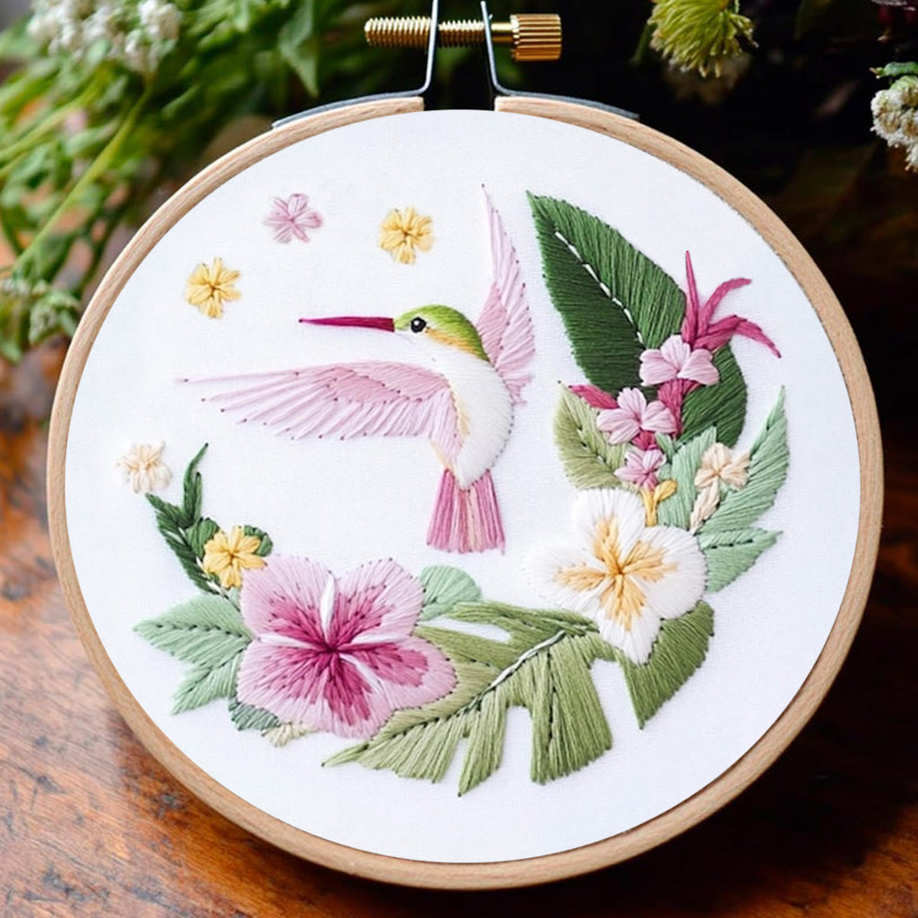 Rubbyoo Embroidery Kit - Spring Hummingbird |  Handmade Craft Gift - image 2
