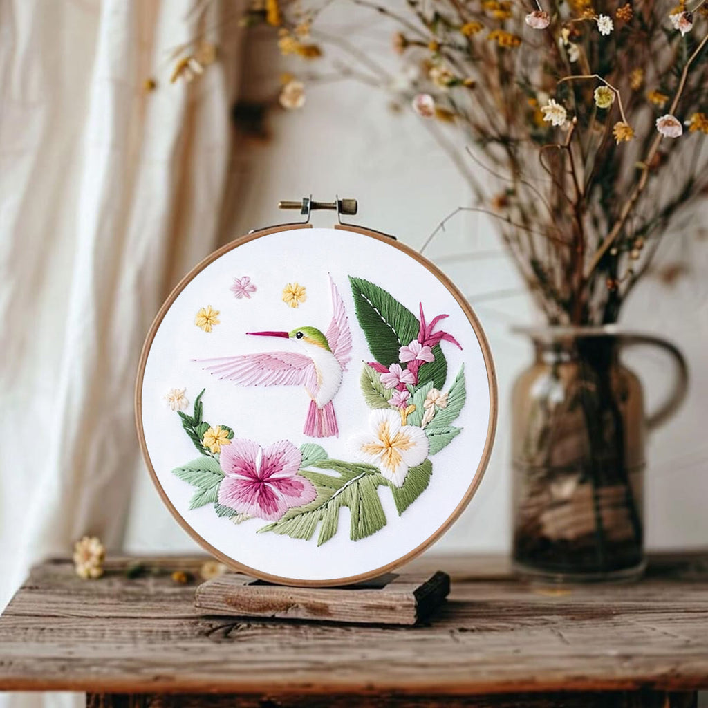 Rubbyoo Embroidery Kit - Spring Hummingbird |  Handmade Craft Gift - image 1