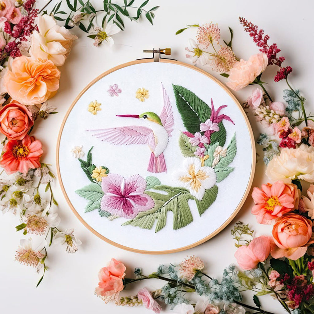 Rubbyoo Embroidery Kit - Spring Hummingbird |  Handmade Craft Gift - image 3