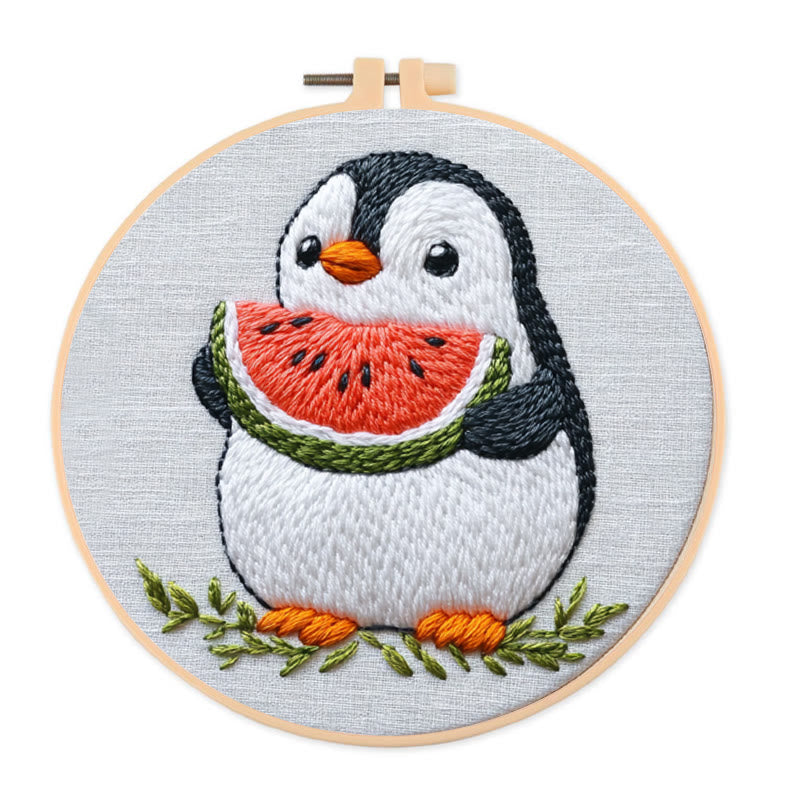 Rubbyoo Embroidery Kit - Adorable Penguin |  Needlework  For Beginners - 20*20cm - image 0