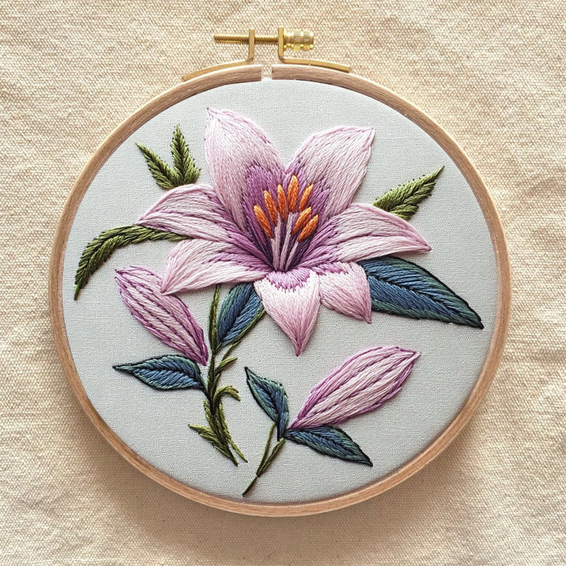 Rubbyoo Embroidery Kit - Lily Flower |  Needlework  For Beginner - image 6