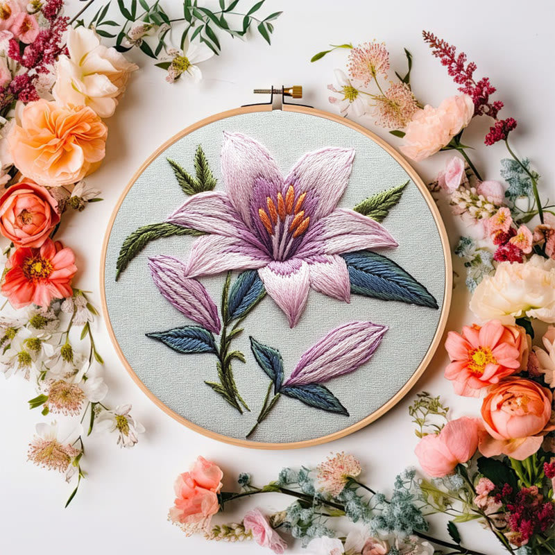 Rubbyoo Embroidery Kit - Lily Flower |  Needlework  For Beginner - image 5