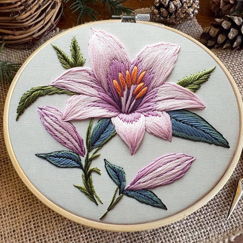 Rubbyoo Embroidery Kit - Lily Flower |  Needlework  For Beginner - image 4